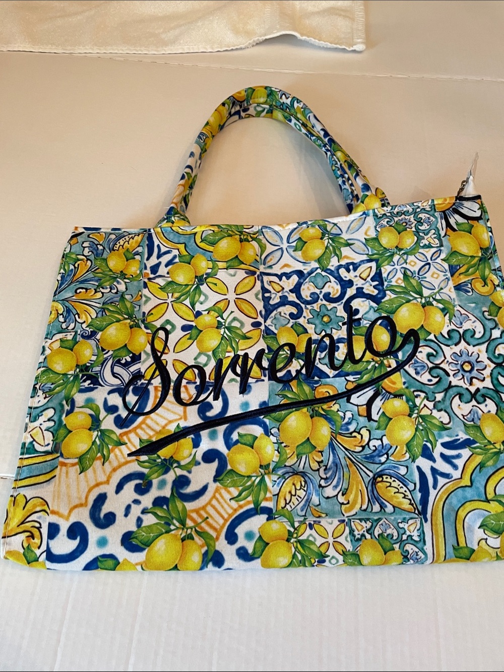 Sorrento  Tile Print Tote Bag - Multicolor